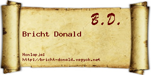 Bricht Donald névjegykártya